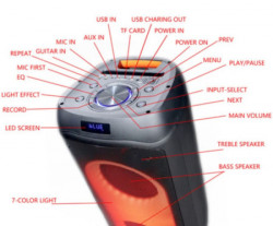 Microlab PT802W karaoke zvucnik 200W, bluetooth, LED, 11,1V/4400mAh, TWS, Aux, USB, microSD, + Mic*2 - Img 2