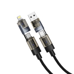 Moxom 4 u 1 type c na type c/lightning, USB na type c/lightning mx-cb364 100w 1m crni USB data kabal ( u2219 )