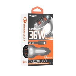 Moxom Auto punjac kc-13 2xusb qc3.0 36w type c sivi ( A708 )-4