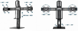 MS-D2-01 Gembird Podesivi stoni drzac za dva monitor, tilt, 17-27 max.2x6kg - Img 1