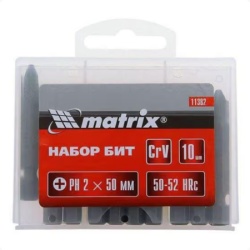 MTX 113829 Set bitova PH2 , 50mm, 45X čelik, 10 delova u plastičnoj kutiji ( MTX 113829 )