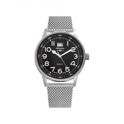 Muški adriatica aviation crni srebrni sportsko elegantni ručni sat sa srebrnim pancir kaišem ( a1065.5124q ) - Img 2