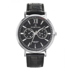 Muški certus multifunction crni elegantni ručni sat sa crnim kroko kožnim kaišem ( 610776 ) - Img 4