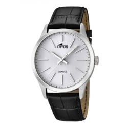 Muški lotus minimalist srebrni quartz elegantni ručni sat sa crnim kožnim kaišem ( 15961/1 ) - Img 4