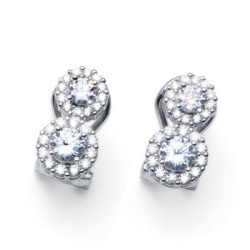 Oliver Weber best double 925ag zircon mindjuše sa swarovski kristalima ( 62136 )