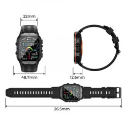 Oukitel BT20 smartwatch sport rugged 350mAh/Heart rate/SpO2/Accelerometer/crno narandasti ( BT20 black-orange ) - Img 4