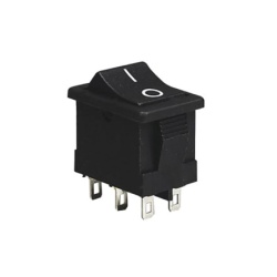 Proelektronic Crni prekidač 19x13mm 2pola/6pinova ( PREKplasCRN6 )