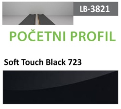 Profil Zidni MDF Početni LB-3821-A Soft Touch Black (723) 2800x121x18mm ( 026-105 )