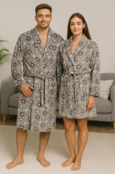 Ready Bade mantil - Sivo teget sa zvezdama (S, M, L, XL, XXL)