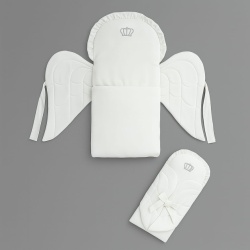 Ready Dunjica za bebe Anđeo - Bela sa sivim detaljima