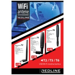 Redline RT7601 - T2 Wi-Fi mrežna kartica, USB, 2.4 GHz, 2 dB, 150 Mbps, WiFi antena-2