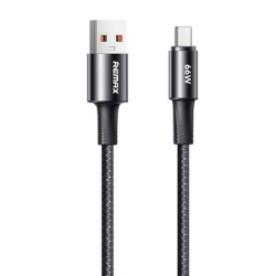 Remax DATA kabl BRAIDED USB na TIP C CB25 66W 1.2m, crni ( 942 )