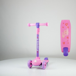 Scooter - trotinet za decu Model 651 sa svetlećim točkovima - Roze/ljubičast