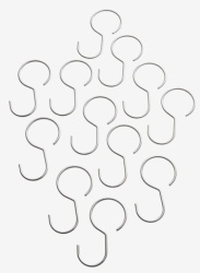 Šipka za tuš zavesu rings 12pk hooks metal