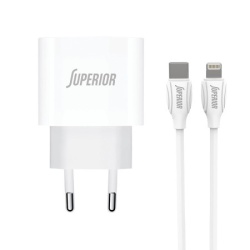 Superior co-dc56 fast pd 20w 3a type c na lightning beli (cert) Kucni punjac ( P1204 )