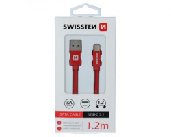 Swissten data kabl tekstil USB na tip C 1.2m crveni - Img 2