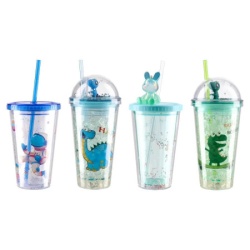 Takk lavine čaše sa cevčicom plastične 450 ml miks ( 704043 )