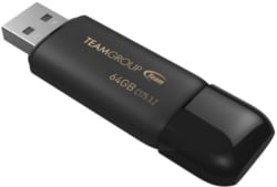 TeamGroup tc175364gb26 64gb c175 usb 3.2 black with type c adapter-2