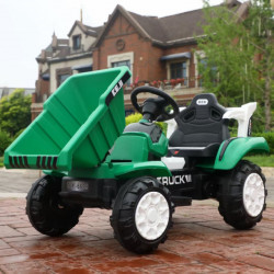 Traktor za decu Model 281 na akumulator sa prikolicom - Zeleni - Img 1