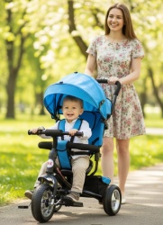 Tricikl Guralica Playtime 411 Simple sa tendom od lanenog platna - Plavi