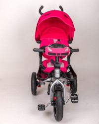 Tricikl za decu model T04 Sa rotirajućim sedištem i podesivim naslononom - gume na pumpanje - Pink - Img 2