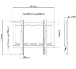 Trick fiksni nosač za TV 23"-43" max VESA 200x200 nosivost 35kg ( TRL120 )-2