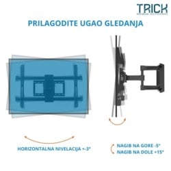 Trick Nosač Za TV Zglobni 37"-75", Max VESA 600x400, Nosivost 50kg ( TR764 )-3