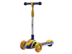 Trotinet dečiji sa 3 točka (svetleći točkovi) sklopivi model tt-1004 plava/žuta ( 540130 )
