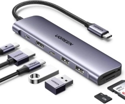 Ugreen revodok cm195 (15214) 7-u-1 usb-c hub 4k hdmi + sdtf – space gray ( 15214 )