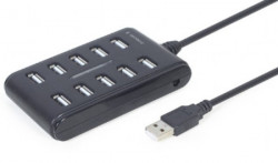 UHB-U2P10P-01 Gembird 10-port USB 2.0 HUB, black A - Img 1