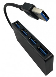 UHB-U3P4-03 ** Gembird HUB 4 USB3.0 4-port, storage speed 5Gbps, black (alt. UHB-U3P4-05 599) - Img 1