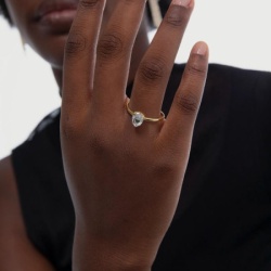 Victoria cruz eunoia crystal gold prsten sa swarovski kristalom ( a4361-07da )-2
