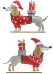 Viter novogodišnja dekorativna kuca od filca sa poklonima 40x28cm ( 75789 )