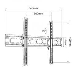 Xstand nosac za TV/ 37"- 70"/titl/nagib ±12°/vesa do 600x400/težina do 50kg/ 55mm od zida/crn ~1 ( TILT 37-70 ) - Img 1