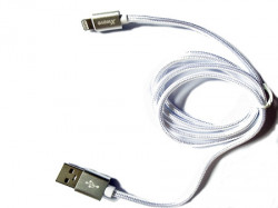 Xwave USB kabl /USB 2.0(tip A) - LIGHTNING(iPHONEkompatibilni)/dužina 1.2m/3A/Aluminium/beli upleteni ( USB za iPhone 1.2m 3A Al /white mes - Img 1