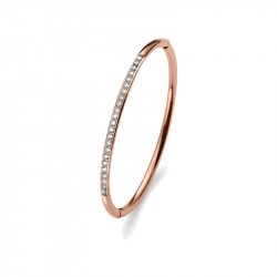 Ženska oliver weber bangle plain rosegold steel roze zlatna narukvica sa swarovski belim kristalom ( 32222rg ) - Img 1