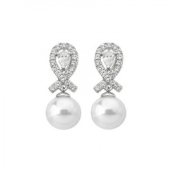 Ženske majorica exquisite bele biserne srebrne viseće mindjuše sa kristalima 12 mm ( 13139.01.2 000.010.1 ) - Img 4