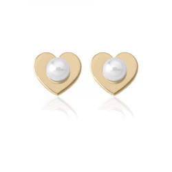 Ženske majorica pearl heart bele biserne gold srebrna mindjuše 5 mm ( 16393.01.1 000.010.1 ) - Img 4