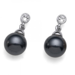 Ženske oliver weber lucent dark grey crystal mindjuše sa crnim swarowski perlama ( 22559.dar ) - Img 4