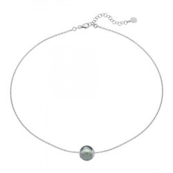Ženski majorica nuada srebrni lančić sa sivim bisernim priveskom 12 mm ( 15466.03.2 000.010.1 ) - Img 1