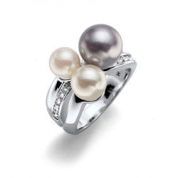 Ženski oliver weber basic pearl crystal prsten sa sivom swarovski perlom xl 62 mm ( 41126xl )