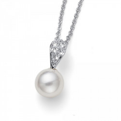 Ženski oliver weber pearl simple lančić sa belim swarovski perla priveskom ( 12066 ) - Img 1
