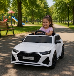 Audi na akumulator za decu RS6 Licencirani – Beli