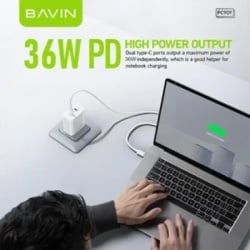 Bavin punjač 36W 2x Type-C bela ( 90048 )-2