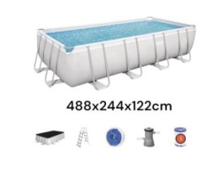Bestway 56670 Pool power steel rectangular,filter p. 488x244x122cm ( 3944 )
