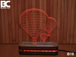 Black Cut 3D Lampa sa 8 različitih boja i daljinskim upravljačem - Cepelin ( B18 ) - Img 3