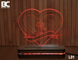 Black Cut 3D Lampa sa 9 različitih boja i daljinskim upravljačem - Forever in Love ( L01 ) - Img 1