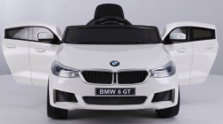 BMW GT 6 Licencirani Dečiji auto na akumulator sa kožnim sedištima i mekim gumama - Beli - Img 8
