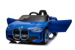 BMW i4 Dečiji Auto na akumulator sa kožnim sedištem i mekim gumama - Plavi - Img 5