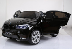 BMW X6 M Licencirani dvosed na akumulator sa kožnim sedištima i mekim gumama - Crni - Img 2